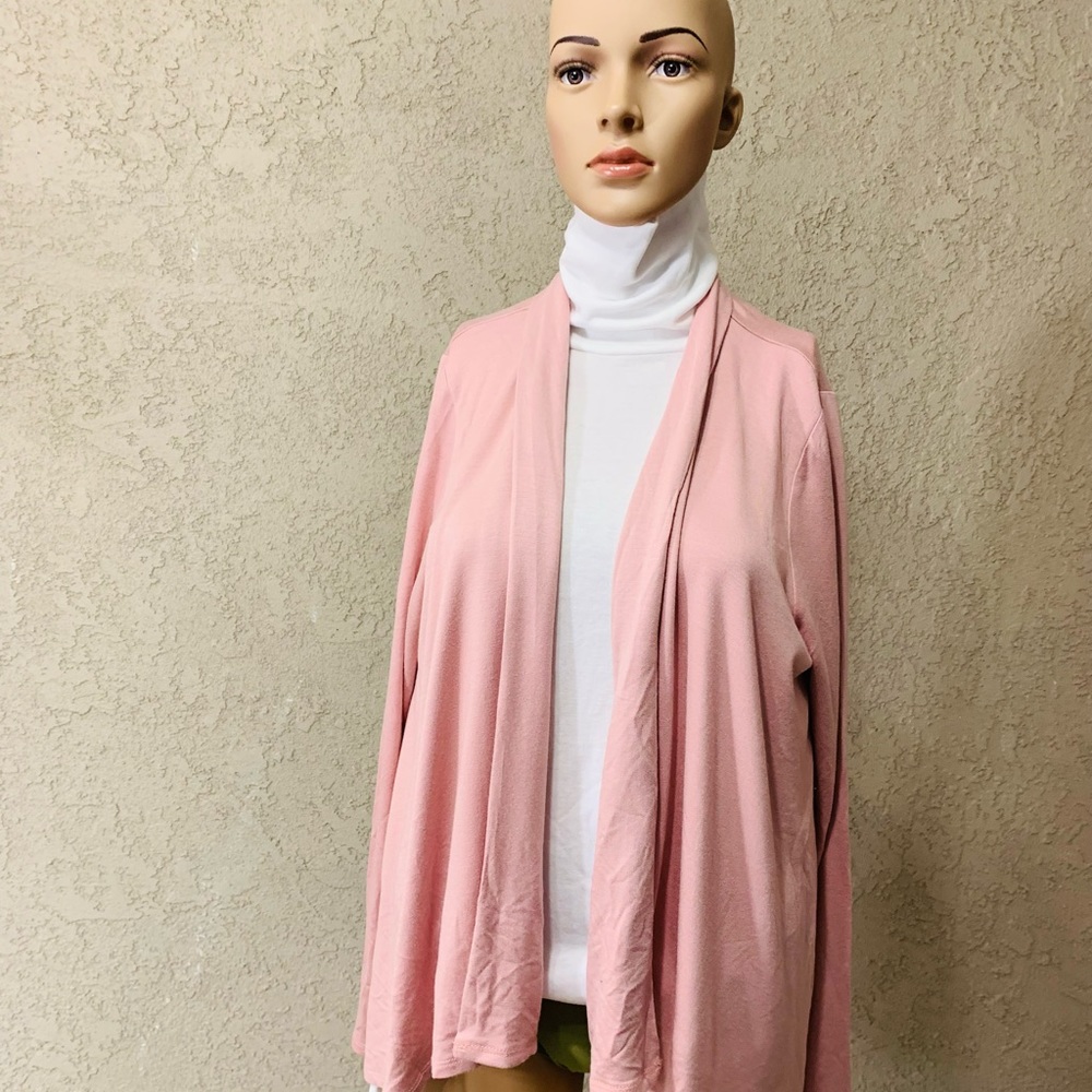 NWT Gibson Look Open Light Mauve Cardigan Size L - Picture 5 of 8